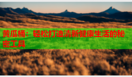 黄瓜桶：轻松打造清新健康生活的秘密工具