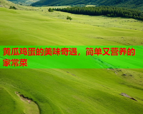 黄瓜鸡蛋的美味奇遇，简单又营养的家常菜